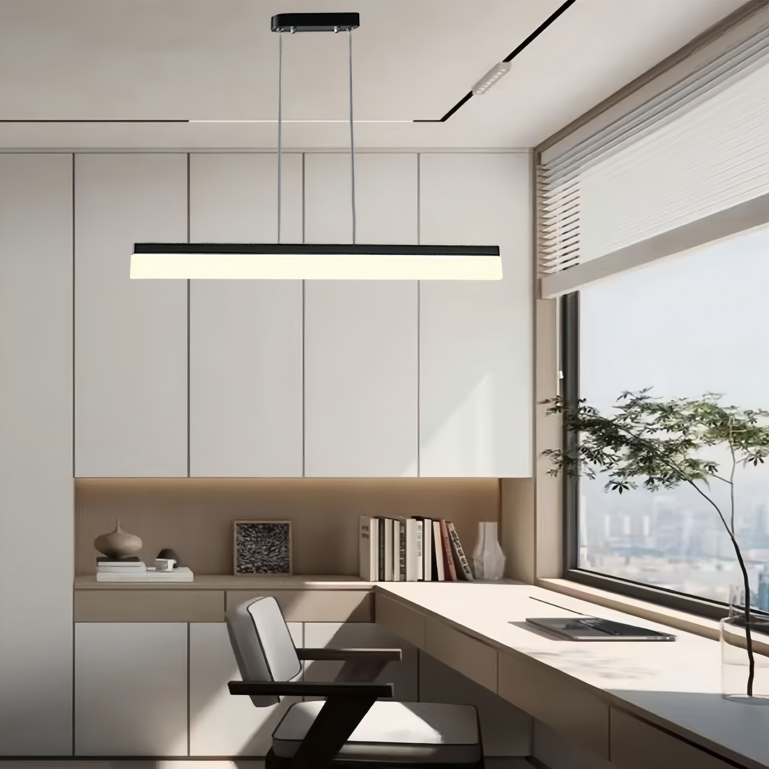 Modern Aluminum Acrylic Pendant Lights Elongated Linear Ceiling Lights - Lamp Outdoor