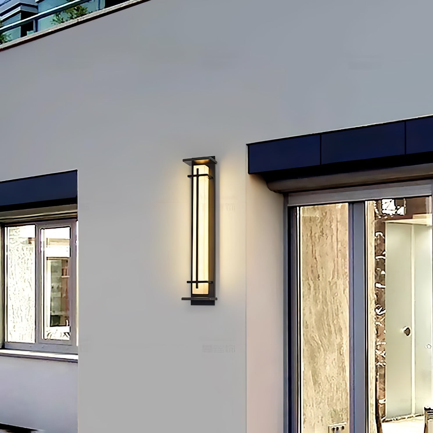 Square Outdoor Wall Light Imitation Alabaster Waterproof - Lamp Outdoor