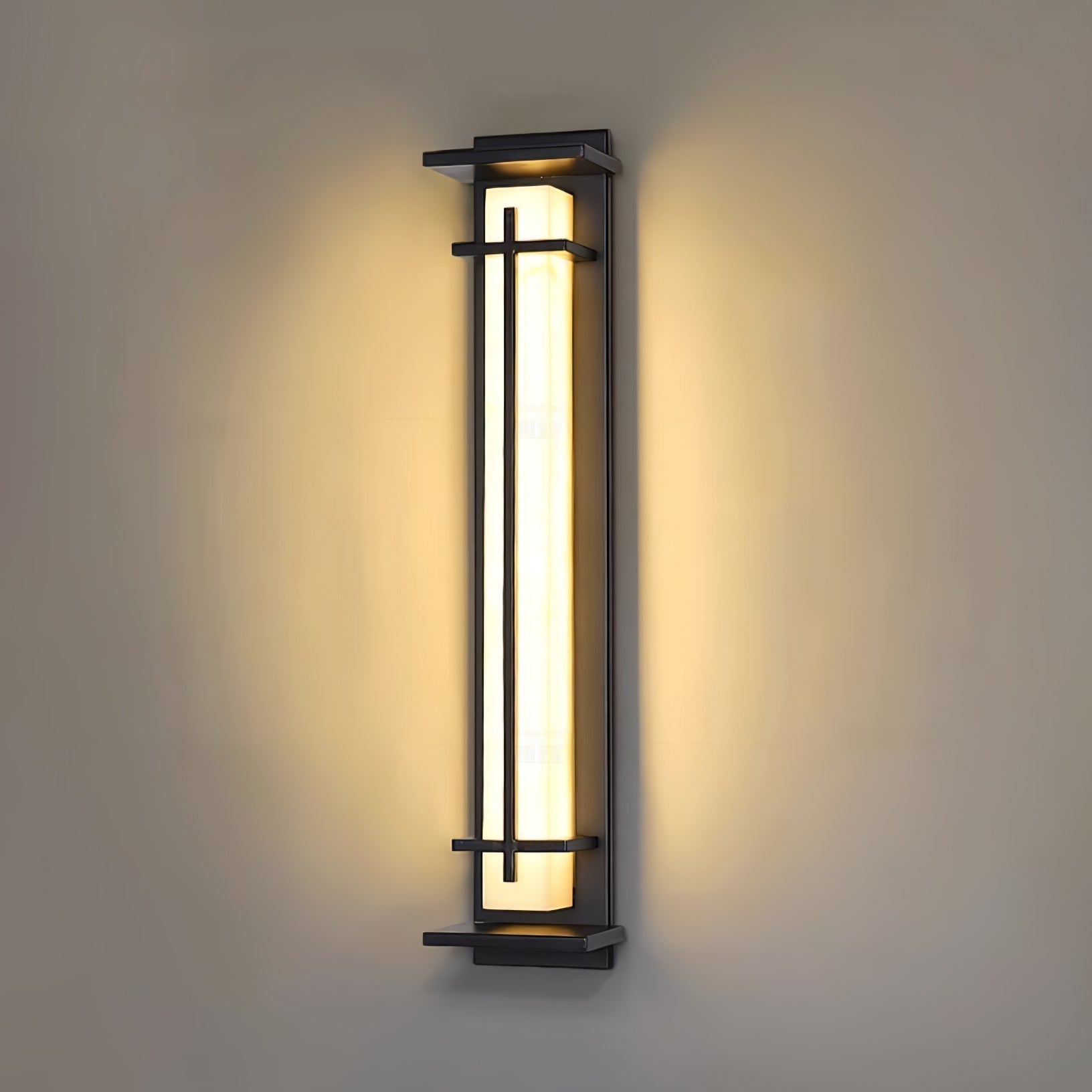 Square Outdoor Wall Light Imitation Alabaster Waterproof - Lamp Outdoor