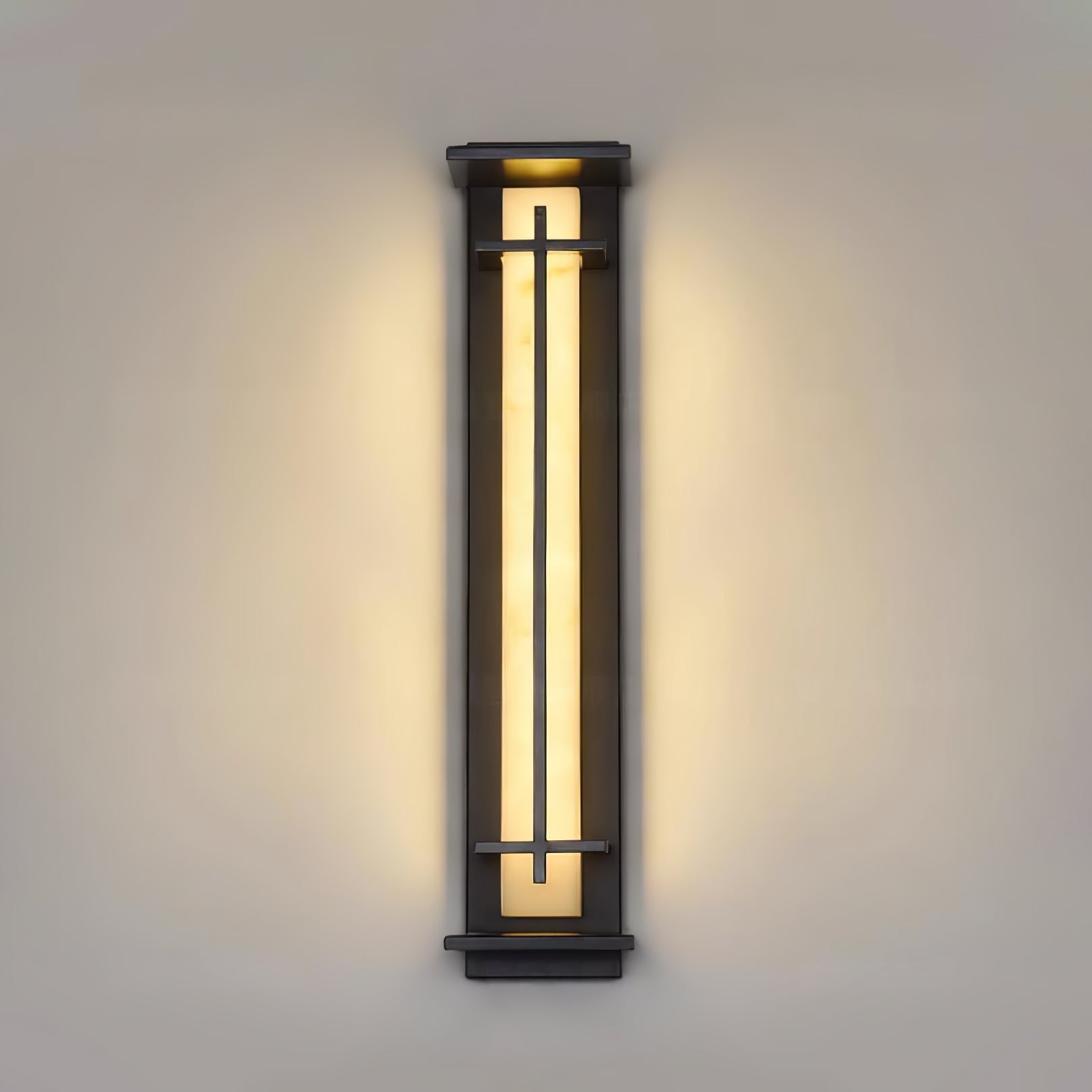 Square Outdoor Wall Light Imitation Alabaster Waterproof - Lamp Outdoor