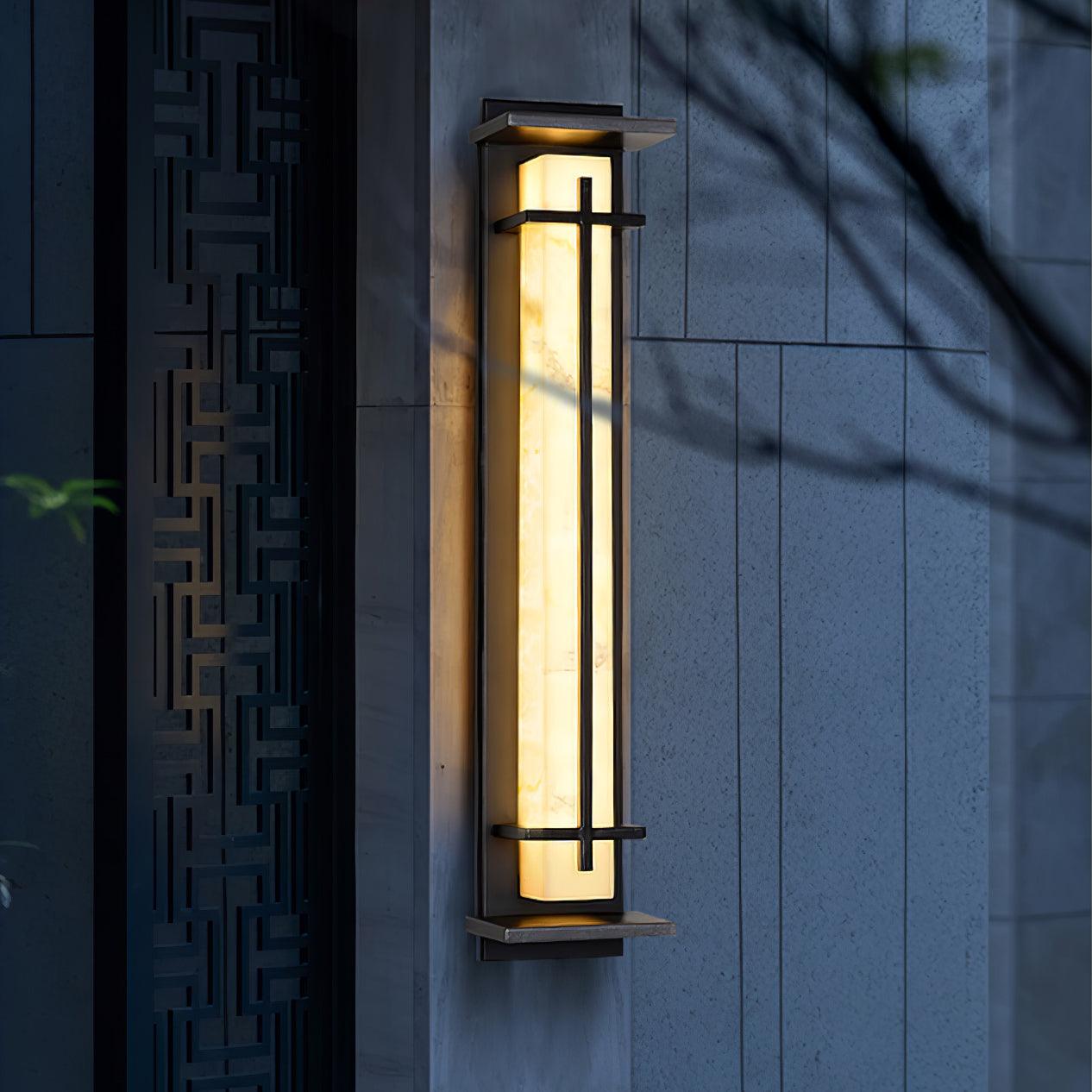 Square Outdoor Wall Light Imitation Alabaster Waterproof - Lamp Outdoor