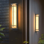 Square Outdoor Wall Light Imitation Alabaster Waterproof - Lamp Outdoor