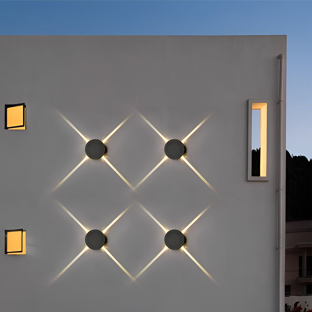 Round Square LED 12W Cross Star Lights Waterproof Modern Wall Lamp | Dazuma