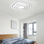 Modern Industrial Rippled White Flush Mount Ceiling Light for Bedroom - Lamp Outdoor