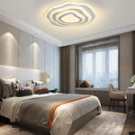 Modern Industrial Rippled White Flush Mount Ceiling Light for Bedroom - Lamp Outdoor