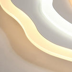 Modern Industrial Rippled White Flush Mount Ceiling Light for Bedroom - Lamp Outdoor