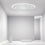Modern Industrial Rippled White Flush Mount Ceiling Light for Bedroom - Lamp Outdoor