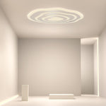 Modern Industrial Rippled White Flush Mount Ceiling Light for Bedroom - Lamp Outdoor