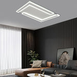 White Iron Flat Geometric Flush Mount Ceiling Lights for Living Room - Lamp Outdoor