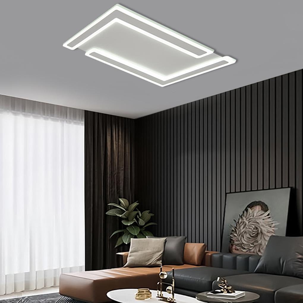 White Iron Flat Geometric Flush Mount Ceiling Lights for Living Room - Lamp Outdoor