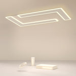 White Iron Flat Geometric Flush Mount Ceiling Lights for Living Room - Lamp Outdoor