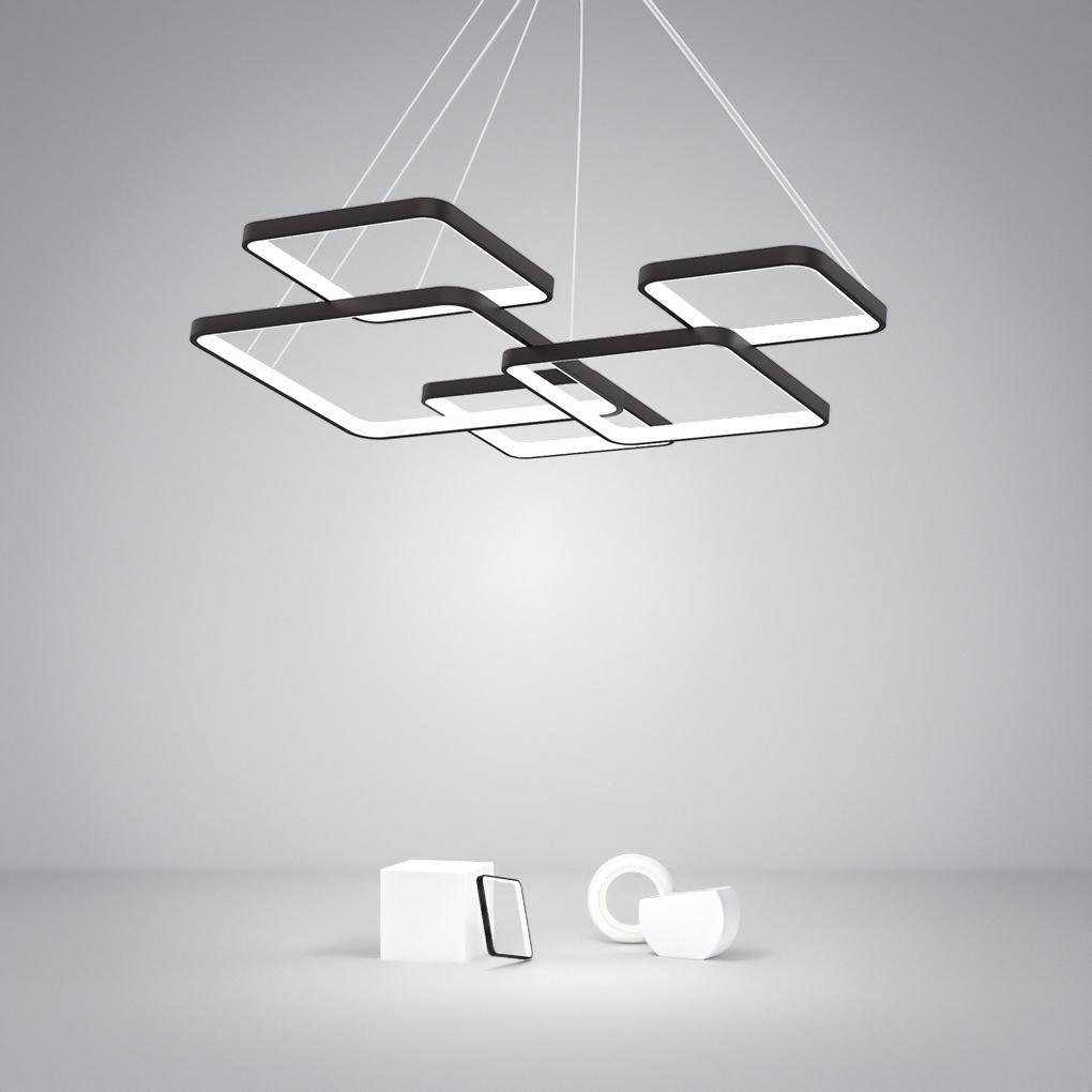 Helena Modern LED Square Metal Chandelier - Lamp Outdoor