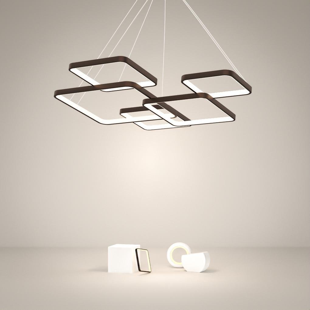 Helena Modern LED Square Metal Chandelier - Lamp Outdoor
