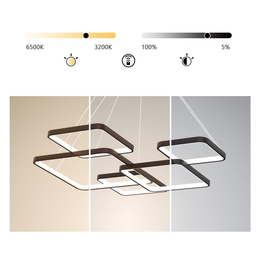 Helena Modern LED Square Metal Chandelier - Lamp Outdoor