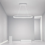 Modern Oval Hanging Chandelier with Remote Control - Lamp Outdoor