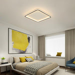 Square Industrial Black Flush Mount Ceiling Lights for Bedroom - Lamp Outdoor