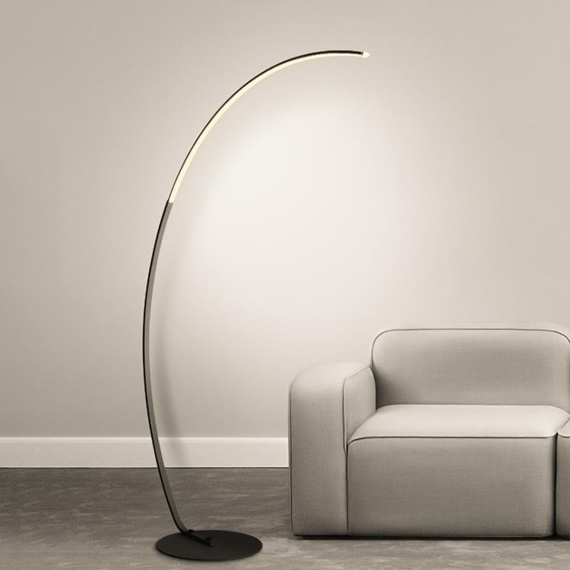 Black Aluminum LED Dimmable Arc Floor Lamps - Lamp Outdoor