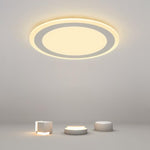 Modern Round Industrial Flush Mount White Ceiling Light for Bedroom - Lamp Outdoor