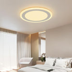 Modern Round Industrial Flush Mount White Ceiling Light for Bedroom - Lamp Outdoor