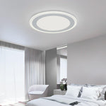 Modern Round Industrial Flush Mount White Ceiling Light for Bedroom - Lamp Outdoor