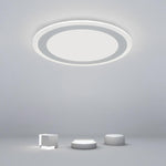 Modern Round Industrial Flush Mount White Ceiling Light for Bedroom - Lamp Outdoor