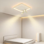 Black Square Industrial Flush Mount Spotlight - Lamp Outdoor