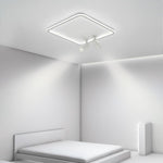 Black Square Industrial Flush Mount Spotlight - Lamp Outdoor