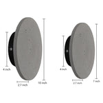 Outdoor Round Gray Concrete LED Wall Flush Lights Accent Landscape Lighting - Dazuma