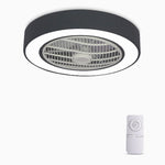 Compact Round Iron Modernized Flush Mount Bladeless Ceiling Fan With LED Lights - Lamp Outdoor