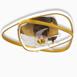 Gold Flush Mount Industrial Ceiling Fans with Remote and LED Lights - Lamp Outdoor