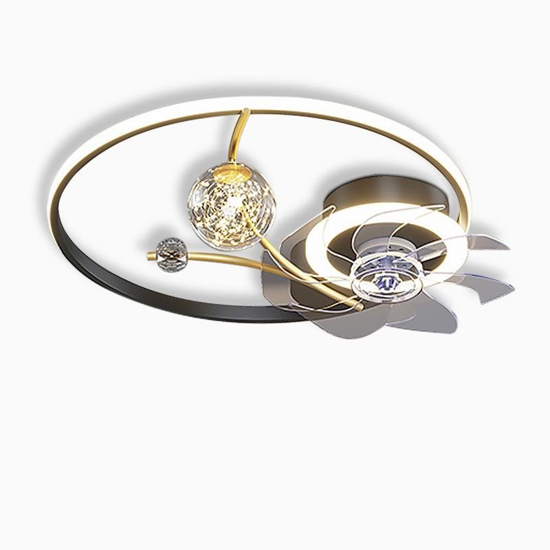 Kids Ceiling Fans with Lights Remote Round Flush Mount Ceiling Fans with LED lights - Lamp Outdoor