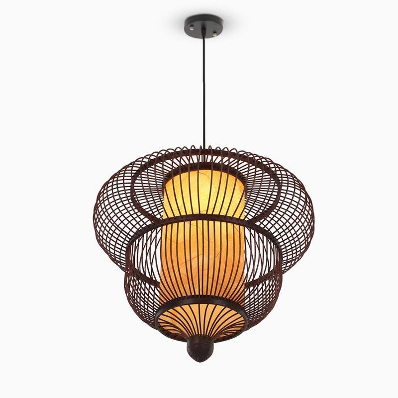 2-Tiers Bubble Dark Brown Moroccan Pendant Light with a Large Central Light - Lamp Outdoor