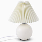 Modern White Globe Ceramic and Pleated Table Lamp - Lamp Outdoor