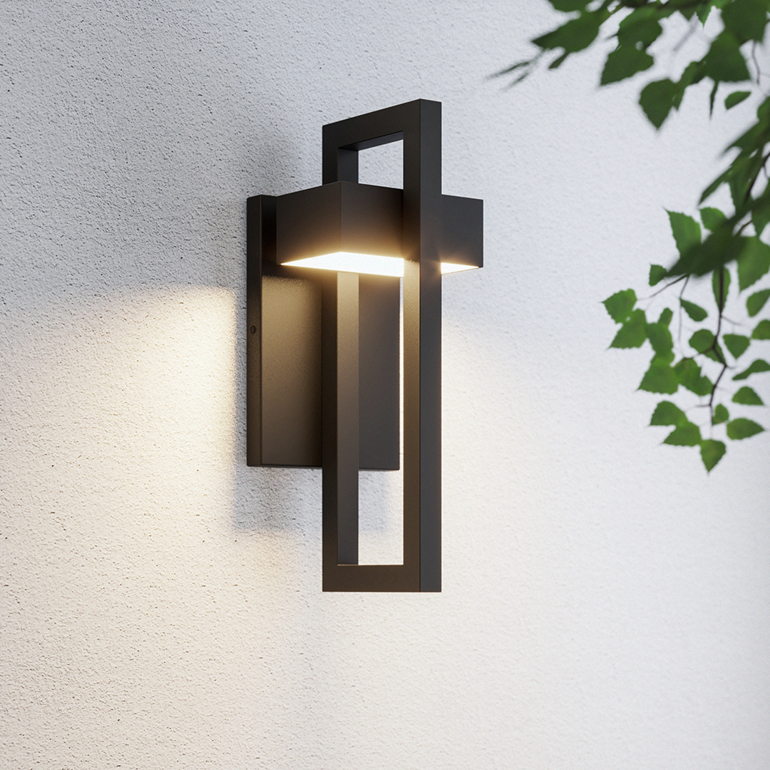 Rectangular Minimalist LED Waterproof Black Modern Outdoor Wall Lamp