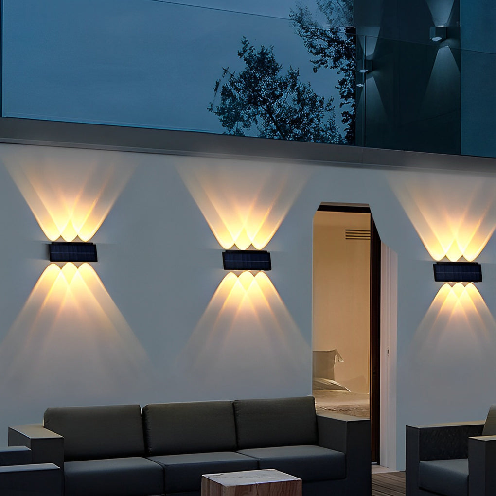 Rectangular Waterproof Up and Down Light LED Modern Solar Wall Lamp | Dazuma
