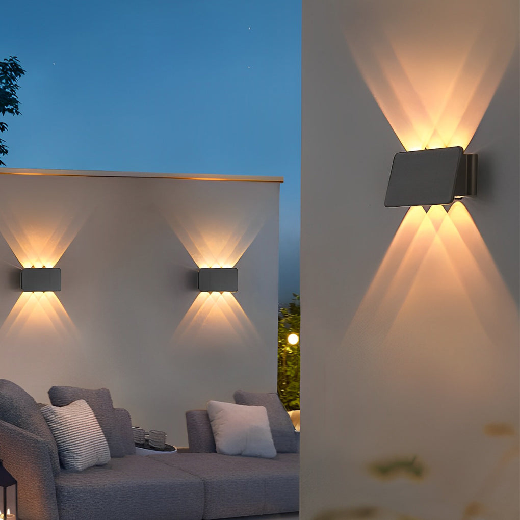 Waterproof LED Up and Down Lights Solar Wall Lamp Wall Washer Lights | Dazuma