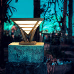 Geometric Aluminum Waterproof LED Black Modern Outdoor Light Pillar Lamp - Dazuma