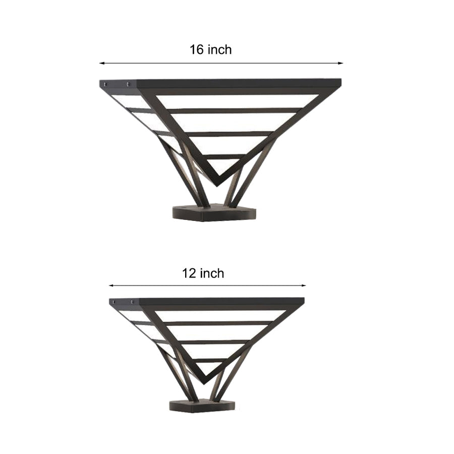 Geometric Aluminum Waterproof LED Black Modern Outdoor Light Pillar Lamp - Dazuma