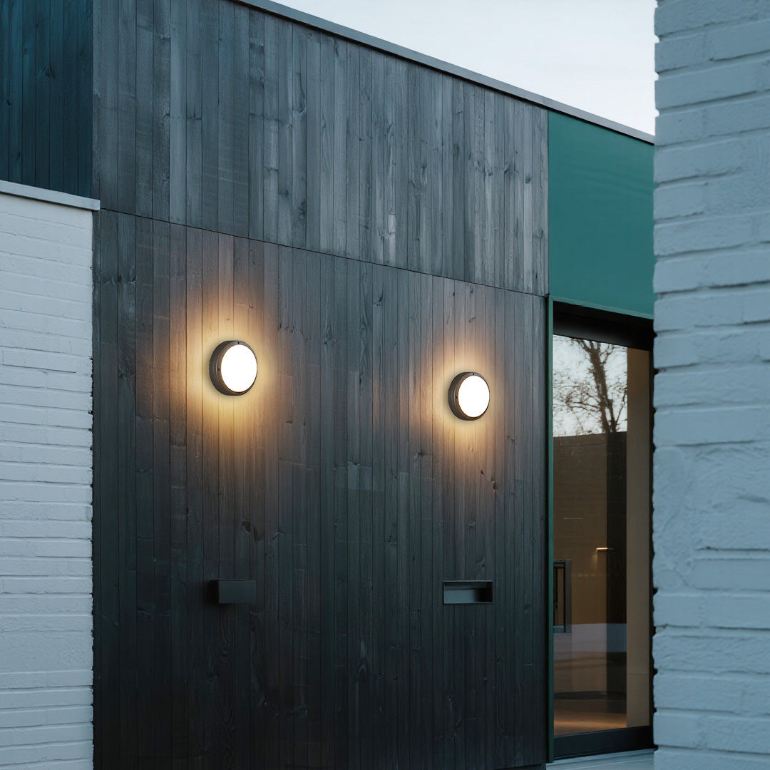 Round Outdoor Wall Lights Waterproof Minimalist Style