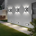 X Shape Creative Waterproof LED Black Modern Outdoor Wall Lamp Exterior Lights | Dazuma