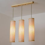30'' Thin Cluster Cylinder Farmhouse Pendant Light Bamboo Pendant Lights - Lamp Outdoor
