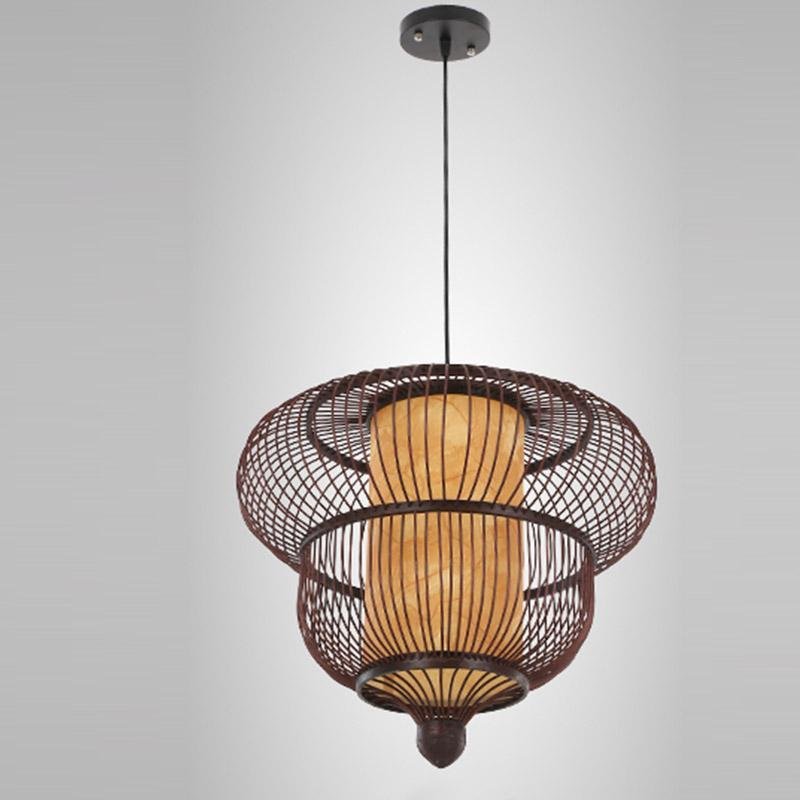 2-Tiers Bubble Dark Brown Moroccan Pendant Light with a Large Central Light - Lamp Outdoor