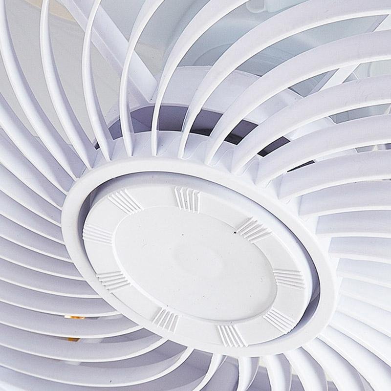 Goldish White Crown-Shaped Modern Bladeless Ceiling Fan with light and Remote - Lamp Outdoor