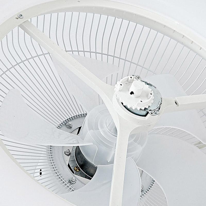Goldish White Crown-Shaped Modern Bladeless Ceiling Fan with light and Remote - Lamp Outdoor