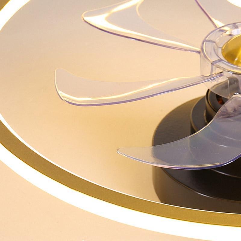 Gold Flush Mount Industrial Ceiling Fans with Remote and LED Lights - Lamp Outdoor