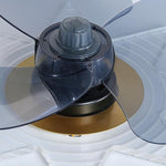 Olive Round Crown Shaped Metal Flush Mount Ceiling Fans - Lamp Outdoor