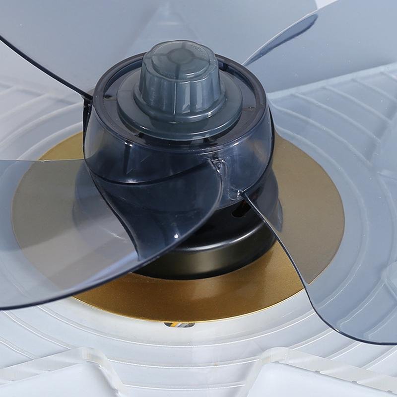 Olive Round Crown Shaped Metal Flush Mount Ceiling Fans - Lamp Outdoor