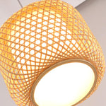 Sleek Modern-Looking Cylindrical Bamboo Pendant Light Entryway Hallway Lighting - Lamp Outdoor