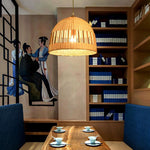 Dome Light Pendant Bamboo Pendant Light With a Seethrough Middle Area - Lamp Outdoor