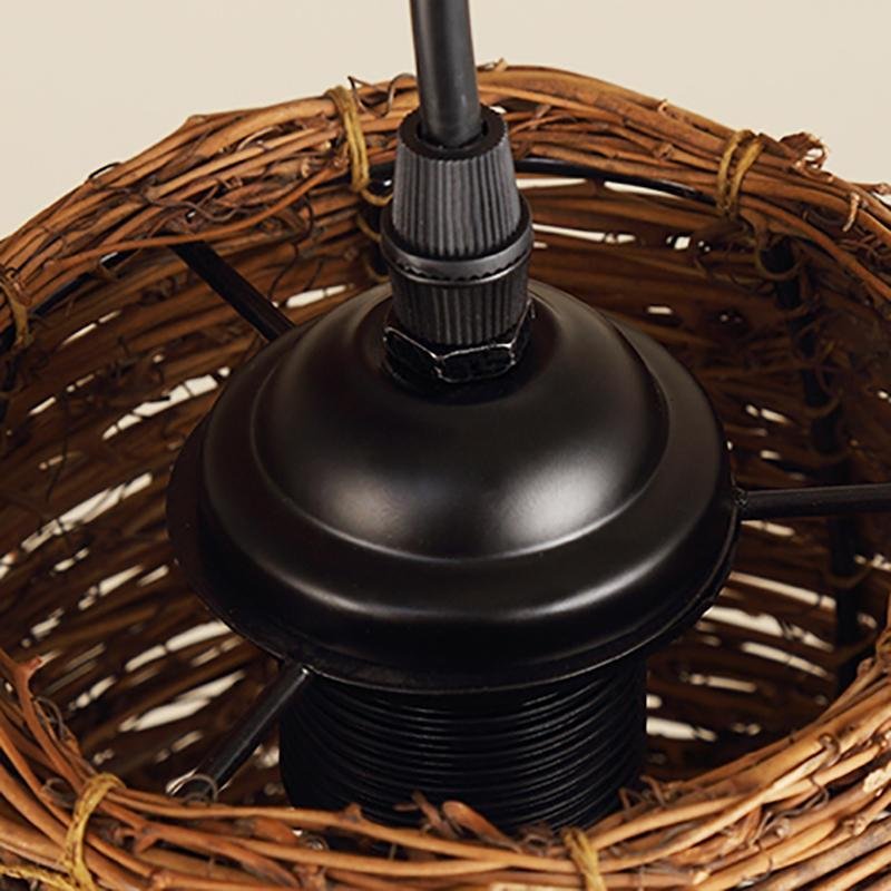 3 Piece Set of Transparent Burlywood Wicker Pendant Light Living Room Light - Lamp Outdoor